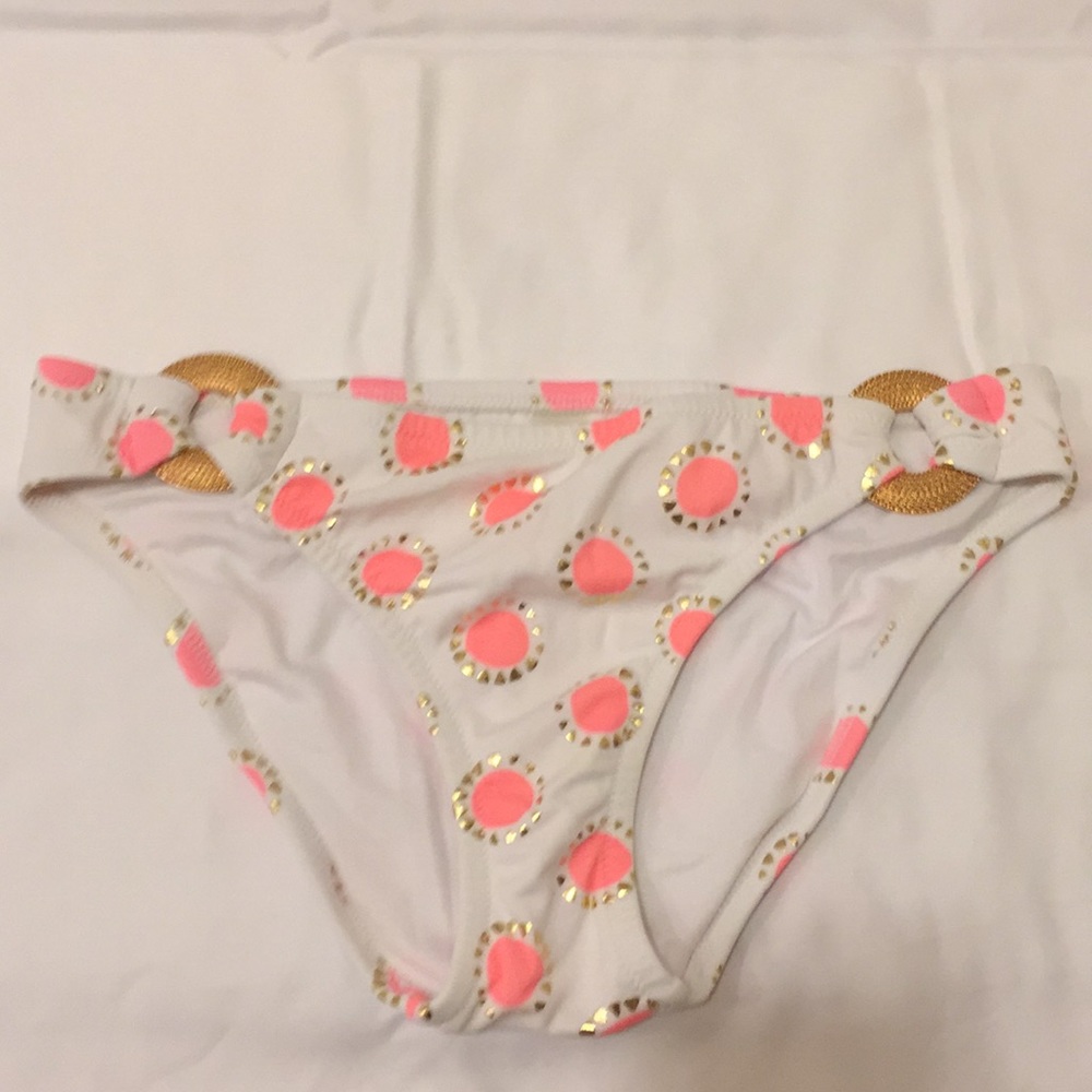 Victoria Secret Coral Polka Dot Swim bottoms NEW